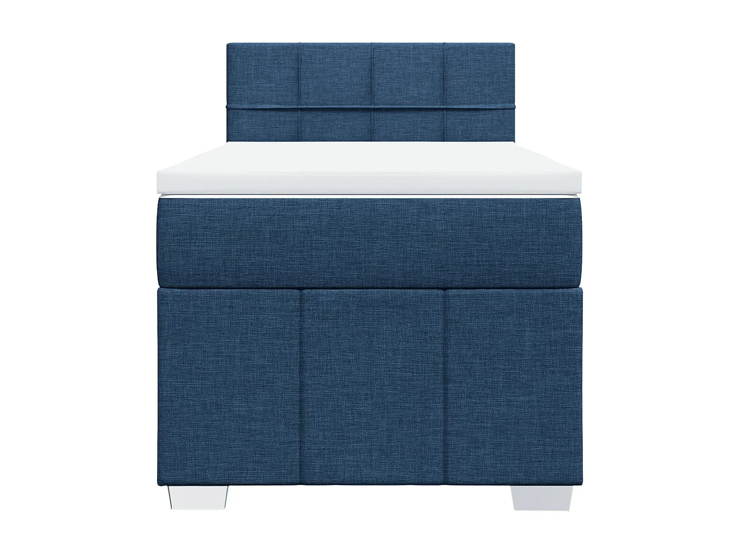 Boxspring met matras stof blauw 90x190 cm