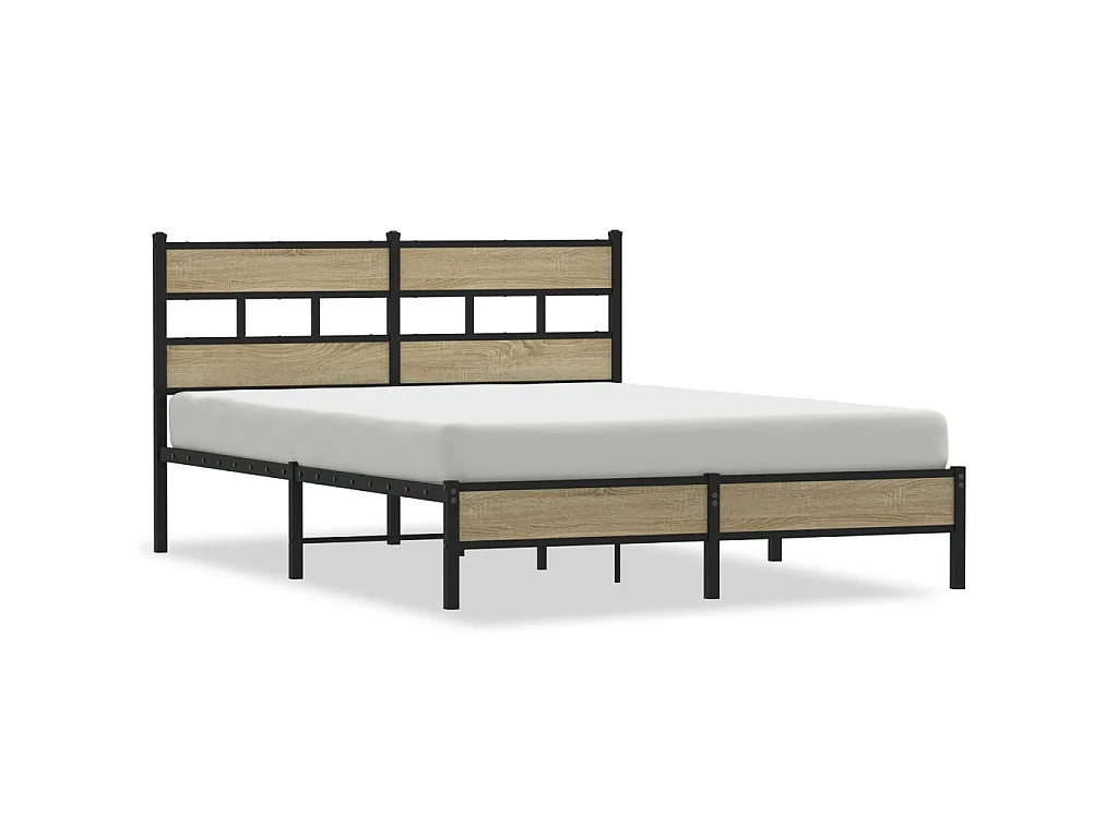 Cadre de lit sans matelas chêne sonoma 140x200 cm