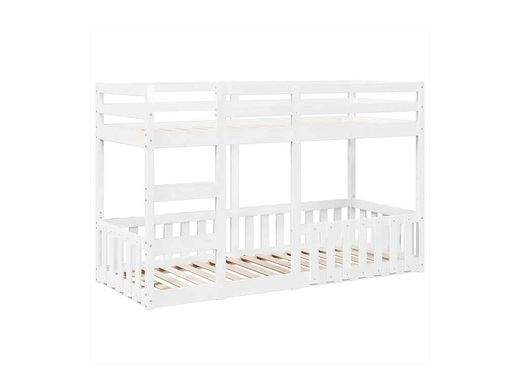 Lit superposé Blanc 90x190 cm Bois de pin massif