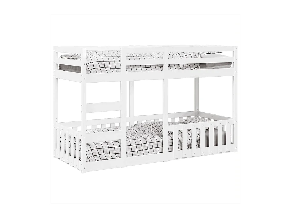 Lit superposé Blanc 90x190 cm Bois de pin massif