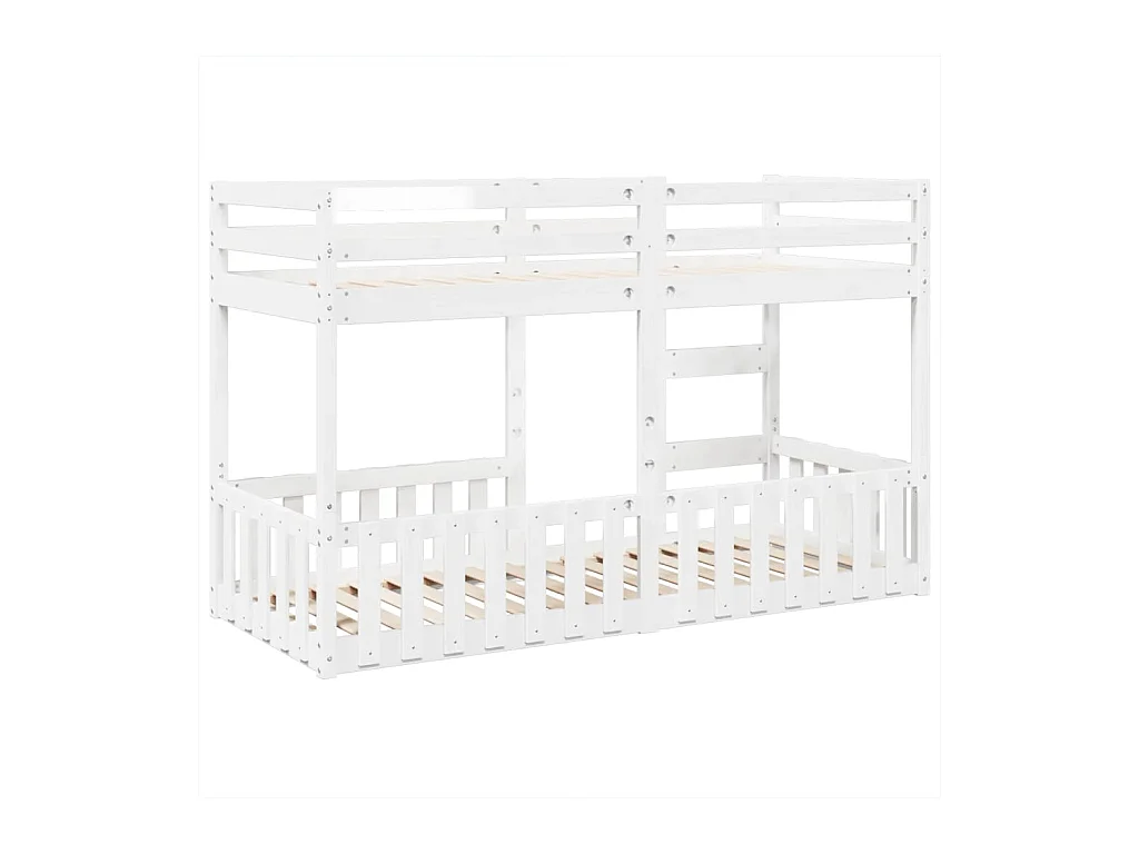Lit superposé Blanc 90x190 cm Bois de pin massif