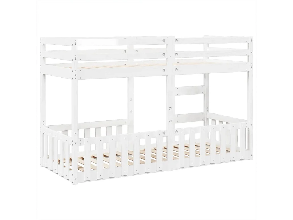 Stapelbed 90x190 cm massief grenenhout wit