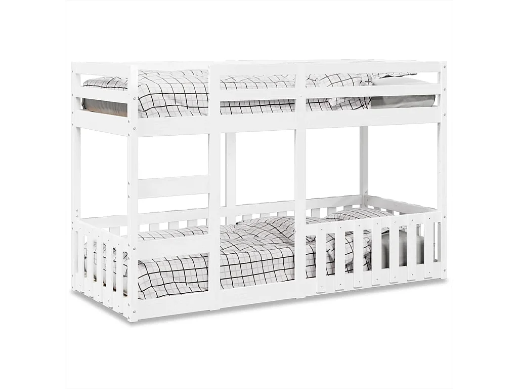 Stapelbed 90x190 cm massief grenenhout wit