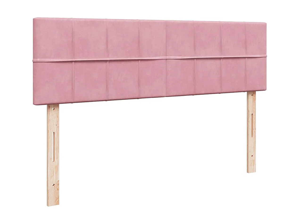 Estrutura de cama otomana com colchão 140x200 cm veludo rosa