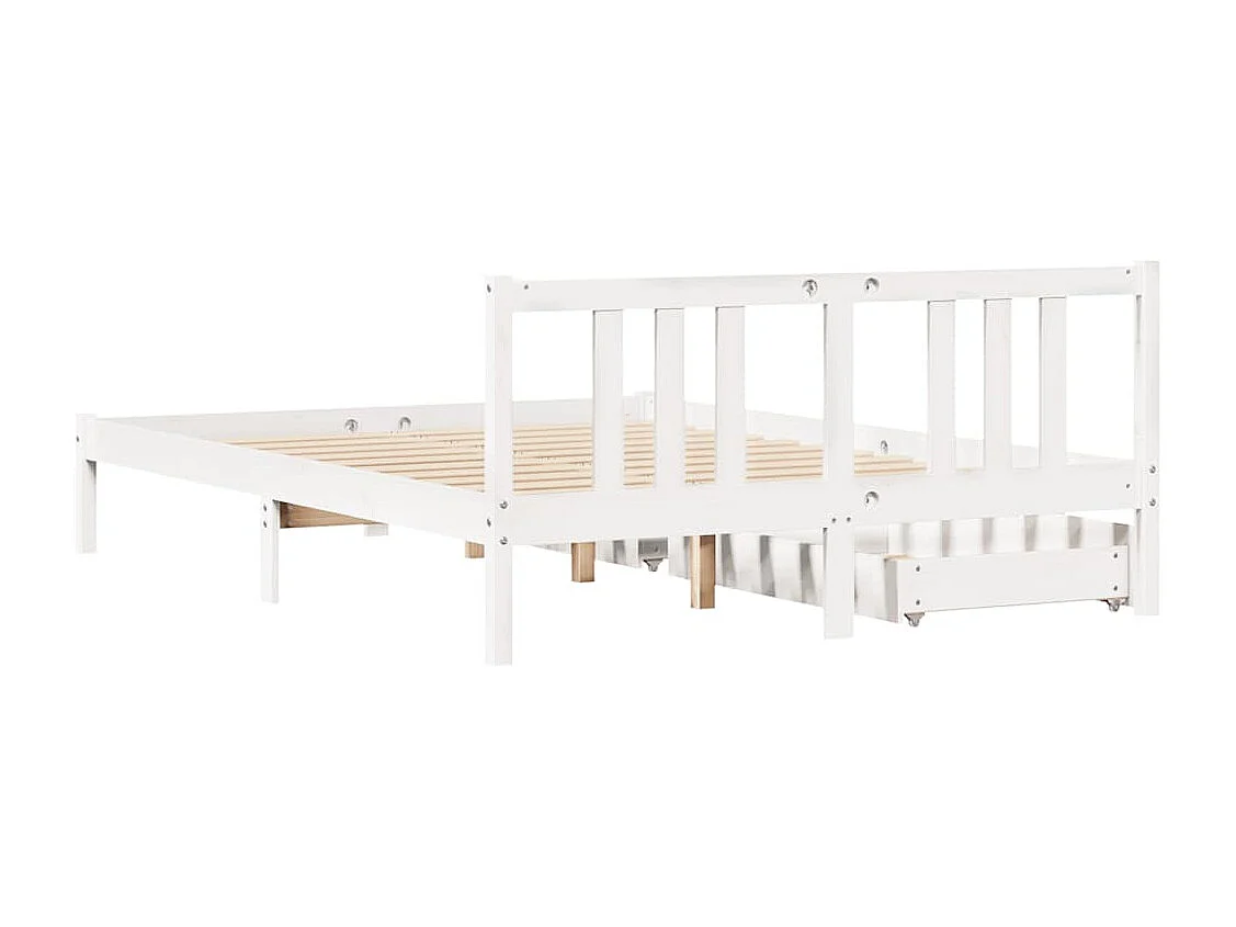 Cadre de lit sans matelas blanc 140x200 cm bois de pin massif