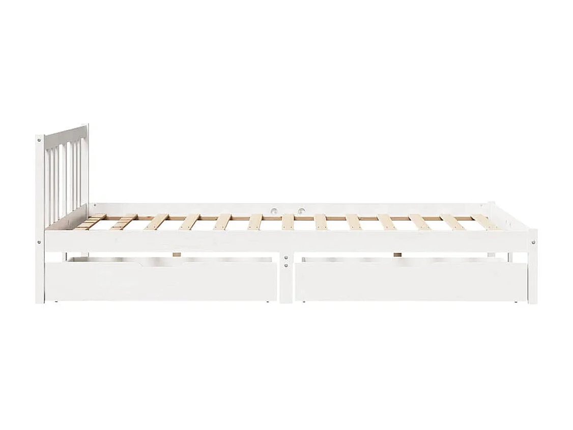 Cama sem colchão 140x200 cm madeira de pinho maciça branco