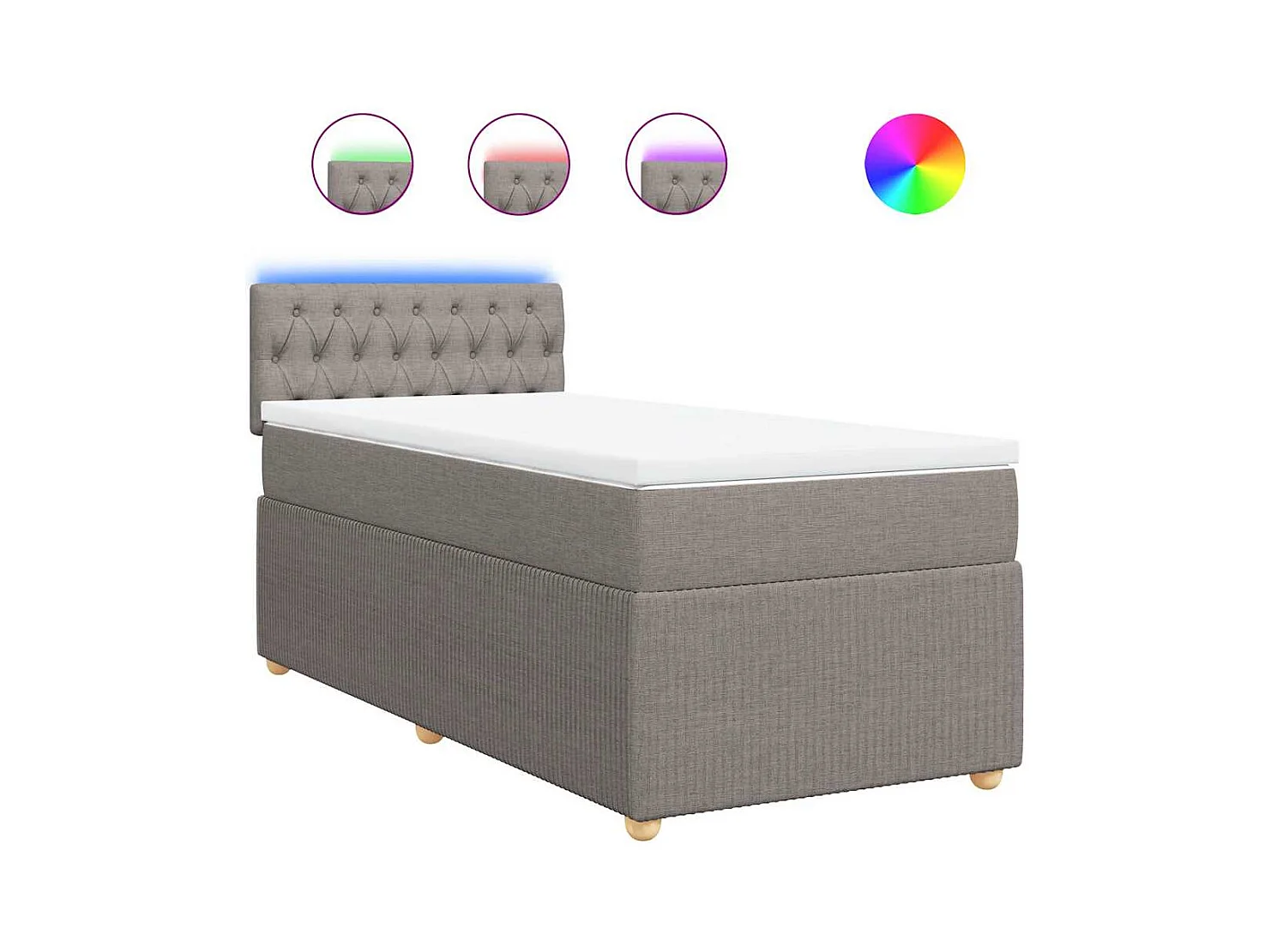 Boxspringbett mit Matratze Taupe 100x200 cm Stoff