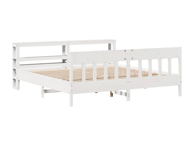 Massivholzbett ohne Matratze Weiß 180x200 cm Kiefernholz