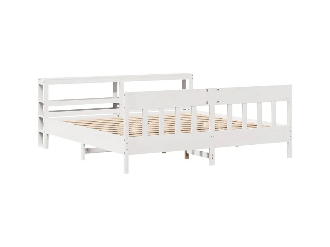 Massivholzbett ohne Matratze Weiß 180x200 cm Kiefernholz