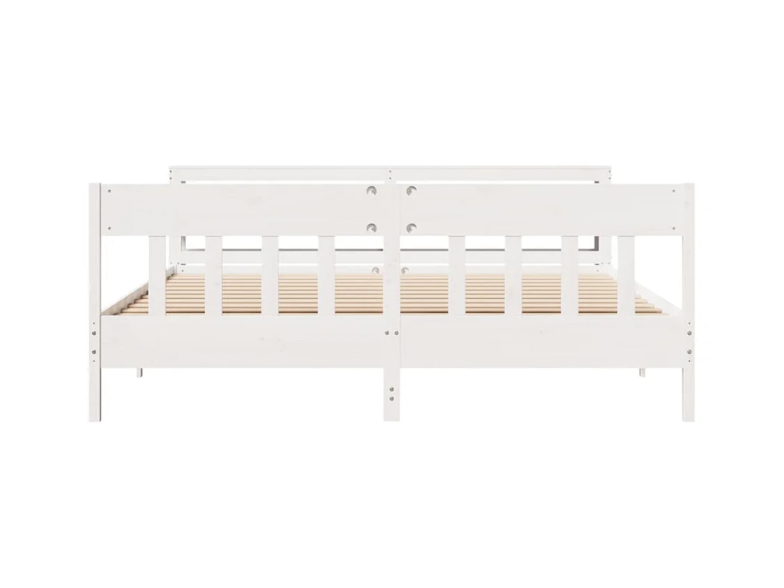 Massivholzbett ohne Matratze Weiß 180x200 cm Kiefernholz