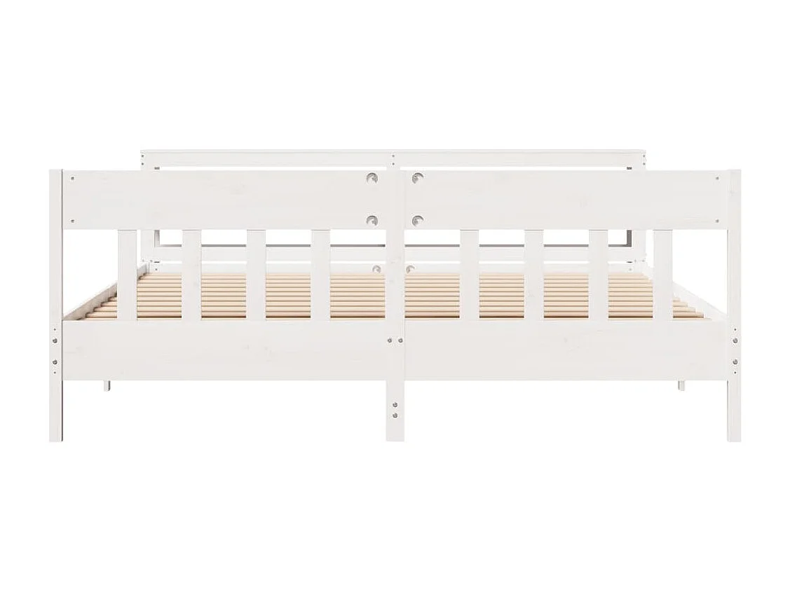Cadre de lit sans matelas blanc 180x200 cm bois massif de pin