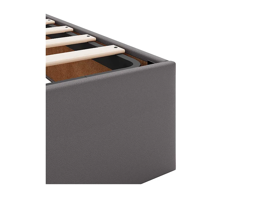 Ottoman-Bett ohne Matratze Grau 100x200 cm Kunstleder