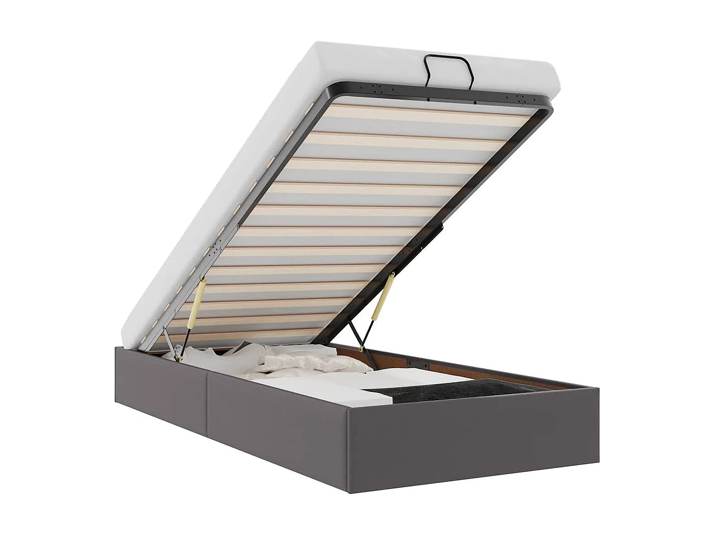 Bedframe zonder matras 100x200 cm kunstleer grijs