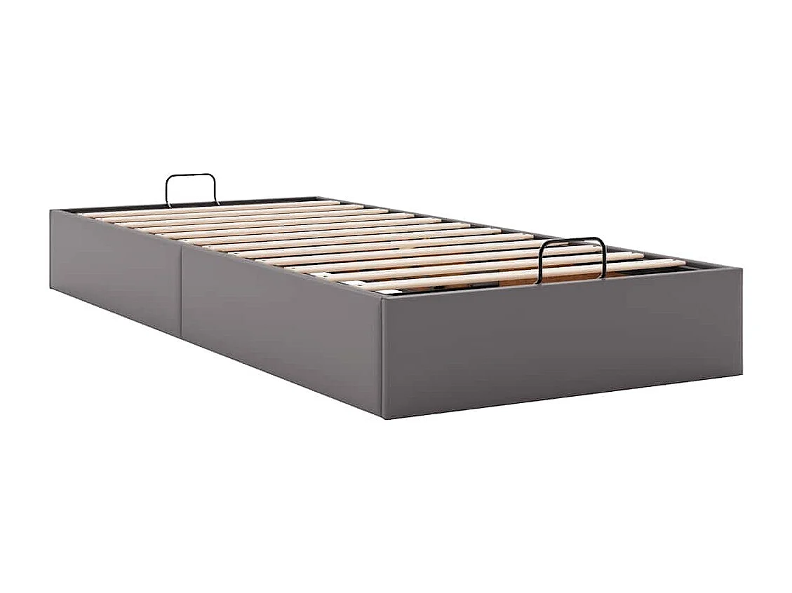 Ottoman-Bett ohne Matratze Grau 100x200 cm Kunstleder