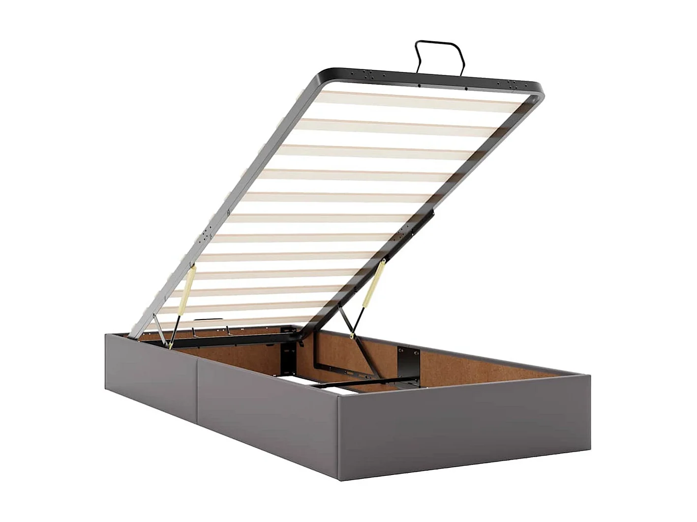 Ottoman-Bett ohne Matratze Grau 100x200 cm Kunstleder