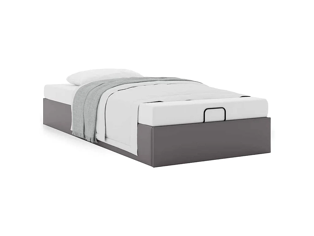 Bedframe zonder matras 100x200 cm kunstleer grijs