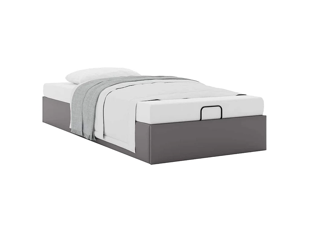 Bedframe zonder matras 100x200 cm kunstleer grijs