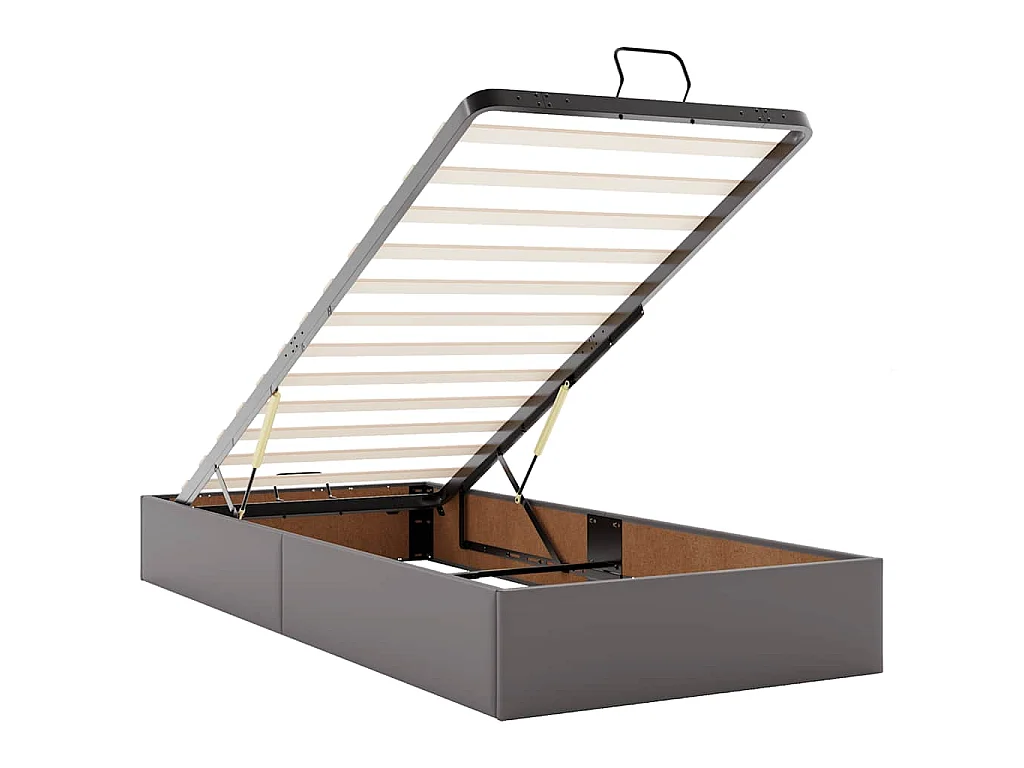 Bedframe zonder matras 100x200 cm kunstleer grijs
