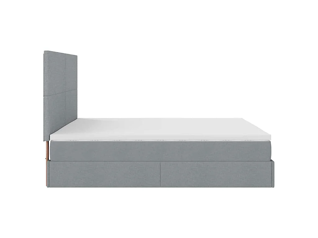 Ottoman-Bett mit Matratze Hellgrau 180x200 cm Stoff