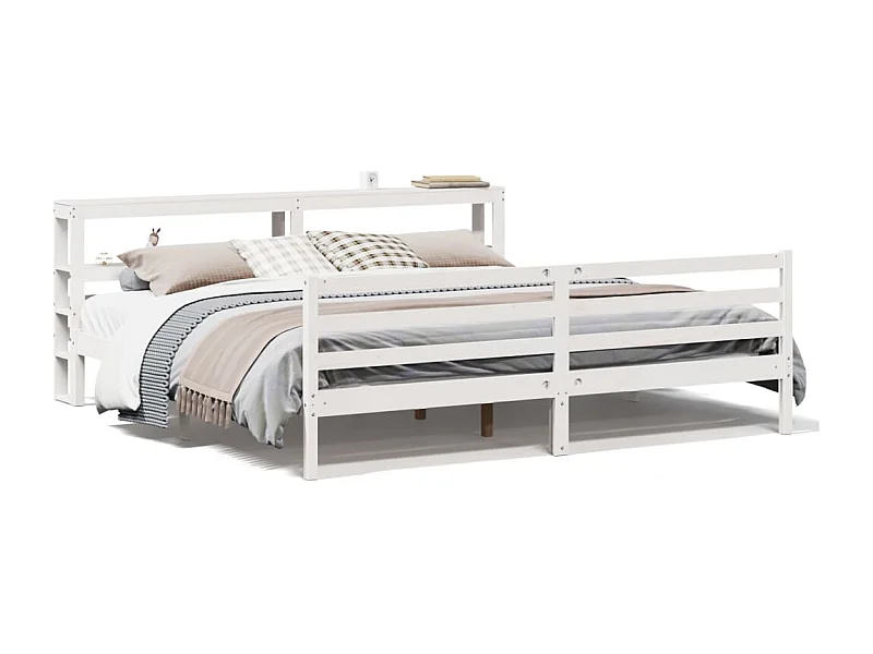 Bedframe zonder matras massief grenenhout wit 180x200 cm