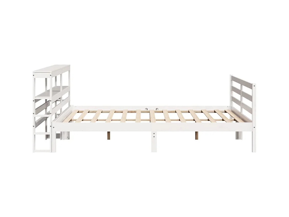 Cadre de lit sans matelas blanc 180x200 cm bois massif de pin