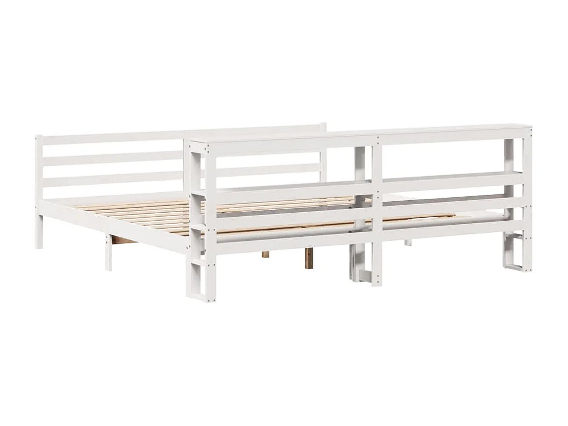 Bedframe zonder matras massief grenenhout wit 180x200 cm