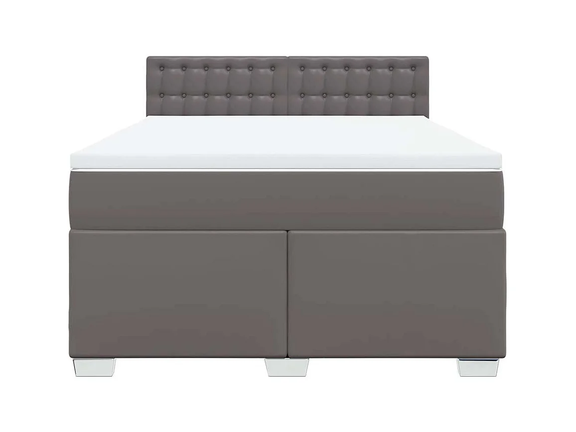 Sommier à lattes de lit avec matelas Gris 140x190 cm Similicuir