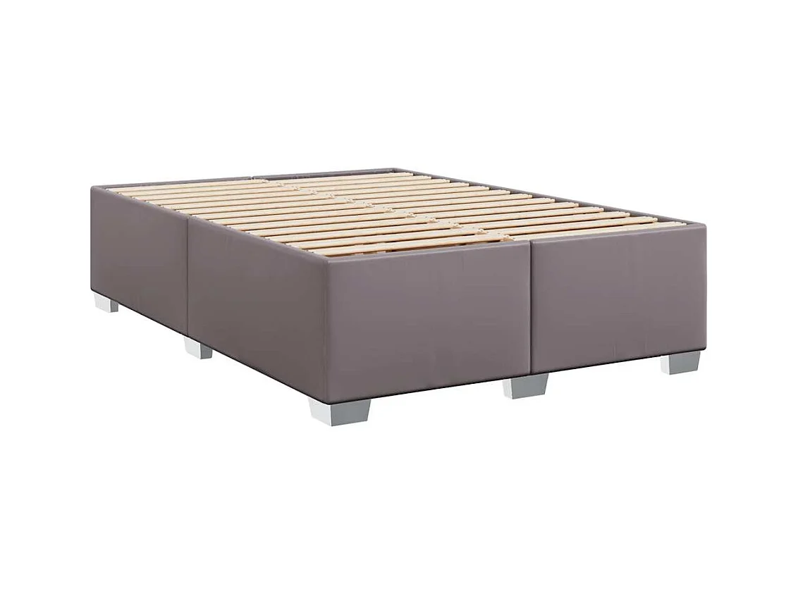 Sommier à lattes de lit avec matelas Gris 140x190 cm Similicuir