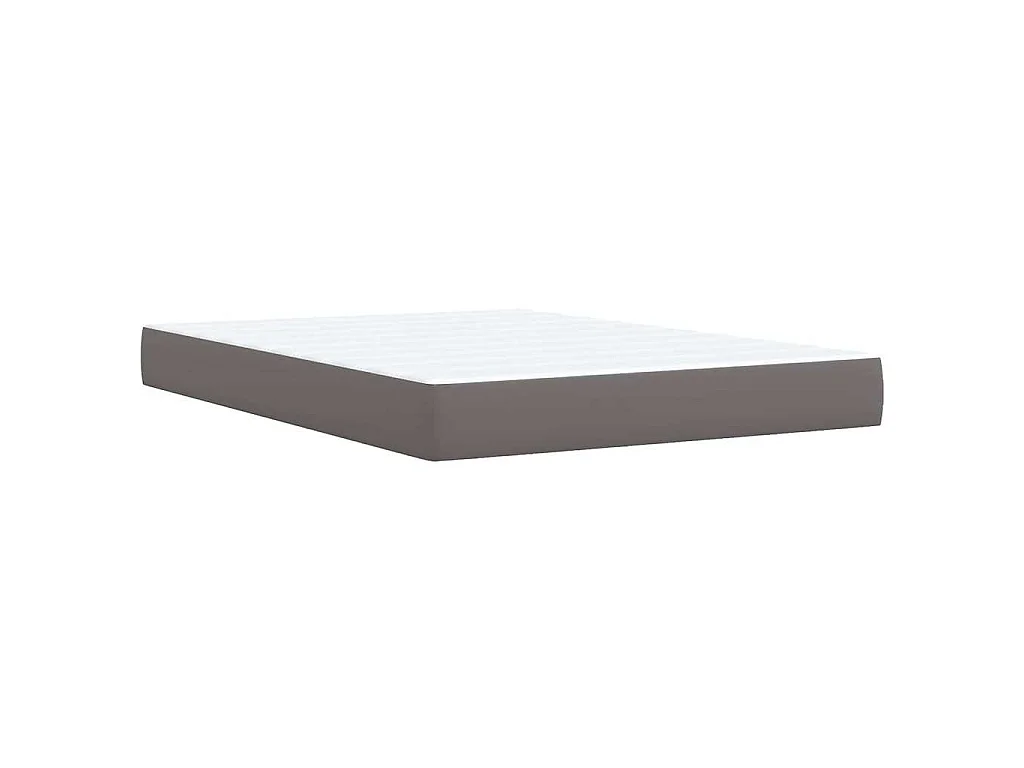 Boxspringbett mit Matratze Grau 140x190 cm Kunstleder