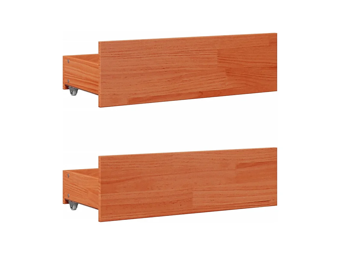 Massivholzbett ohne Matratze mit Schubladen Braun 100x200 cm