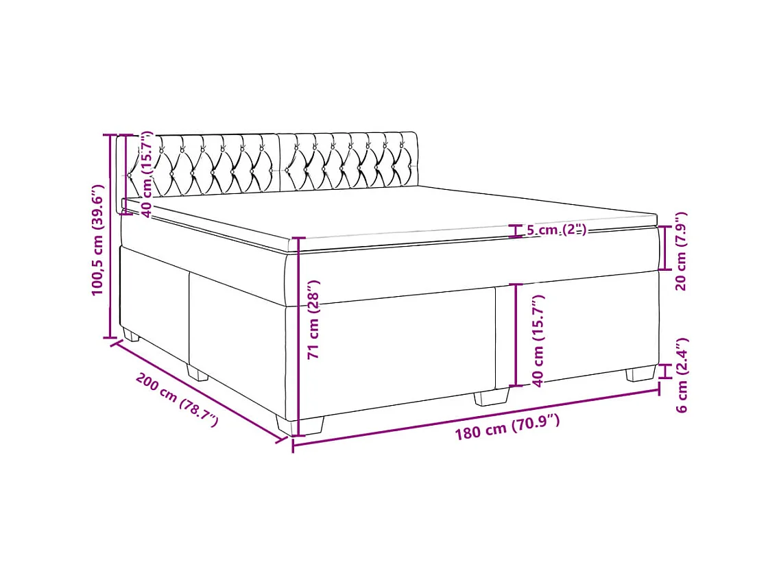 Sommier à lattes de lit avec matelas Gris clair 180x200cm Tissu
