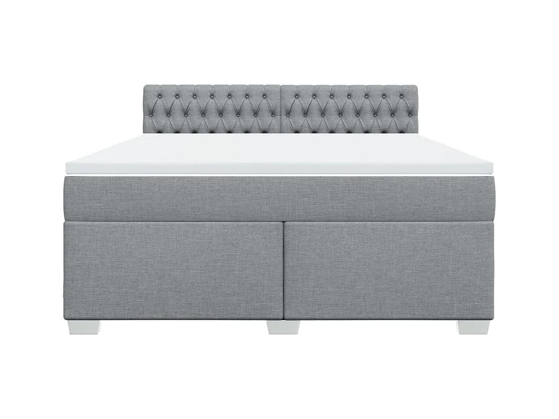 Sommier à lattes de lit avec matelas Gris clair 180x200cm Tissu