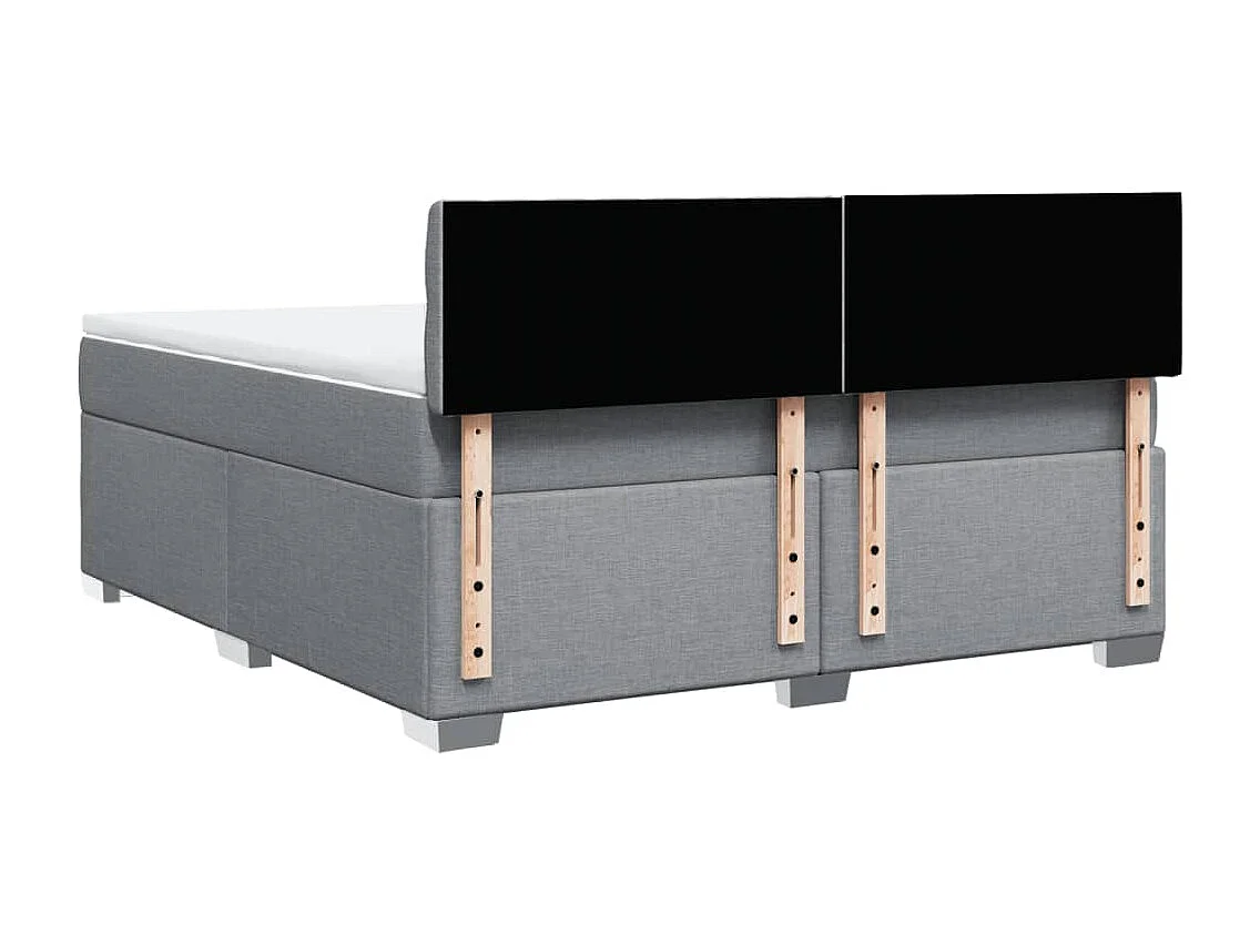 Sommier à lattes de lit avec matelas Gris clair 180x200cm Tissu