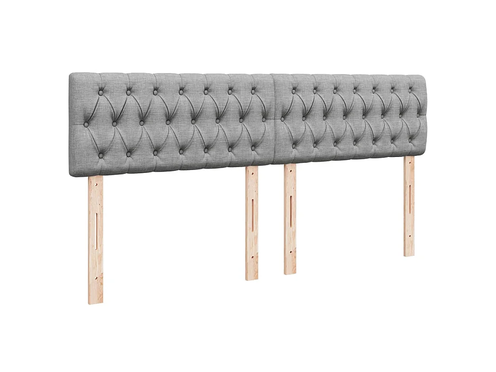 Cama box spring con colchón tela gris claro 180x200 cm