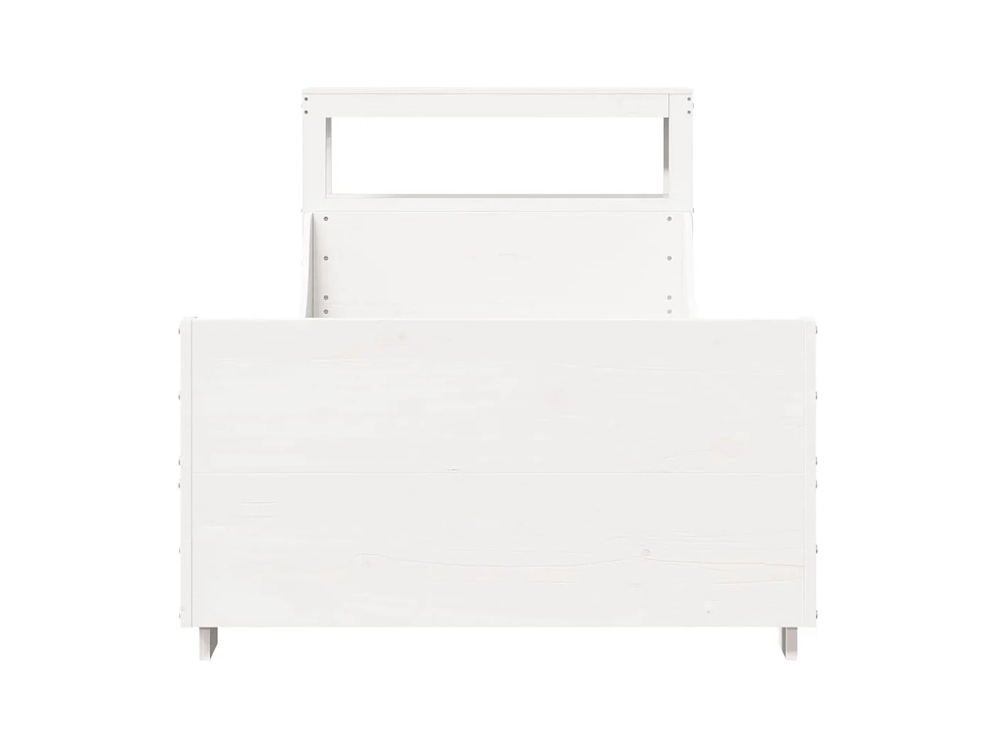 Letto senza Materasso Bianco 90x190 cm in Legno Massello Pino