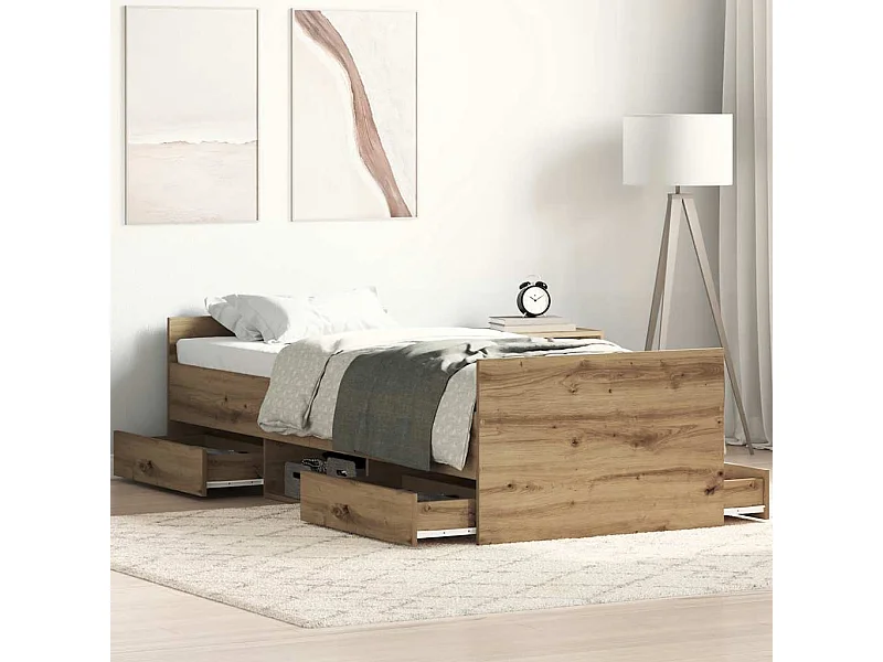 Bettgestell ohne Matratze Artisan-Eiche 90x200cm Holzwerkstoff