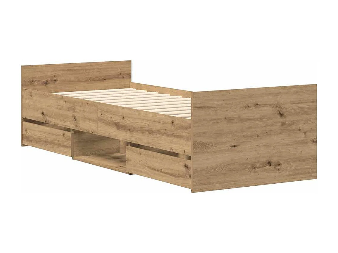 Estructura de cama sin colchón madera de ingeniería roble