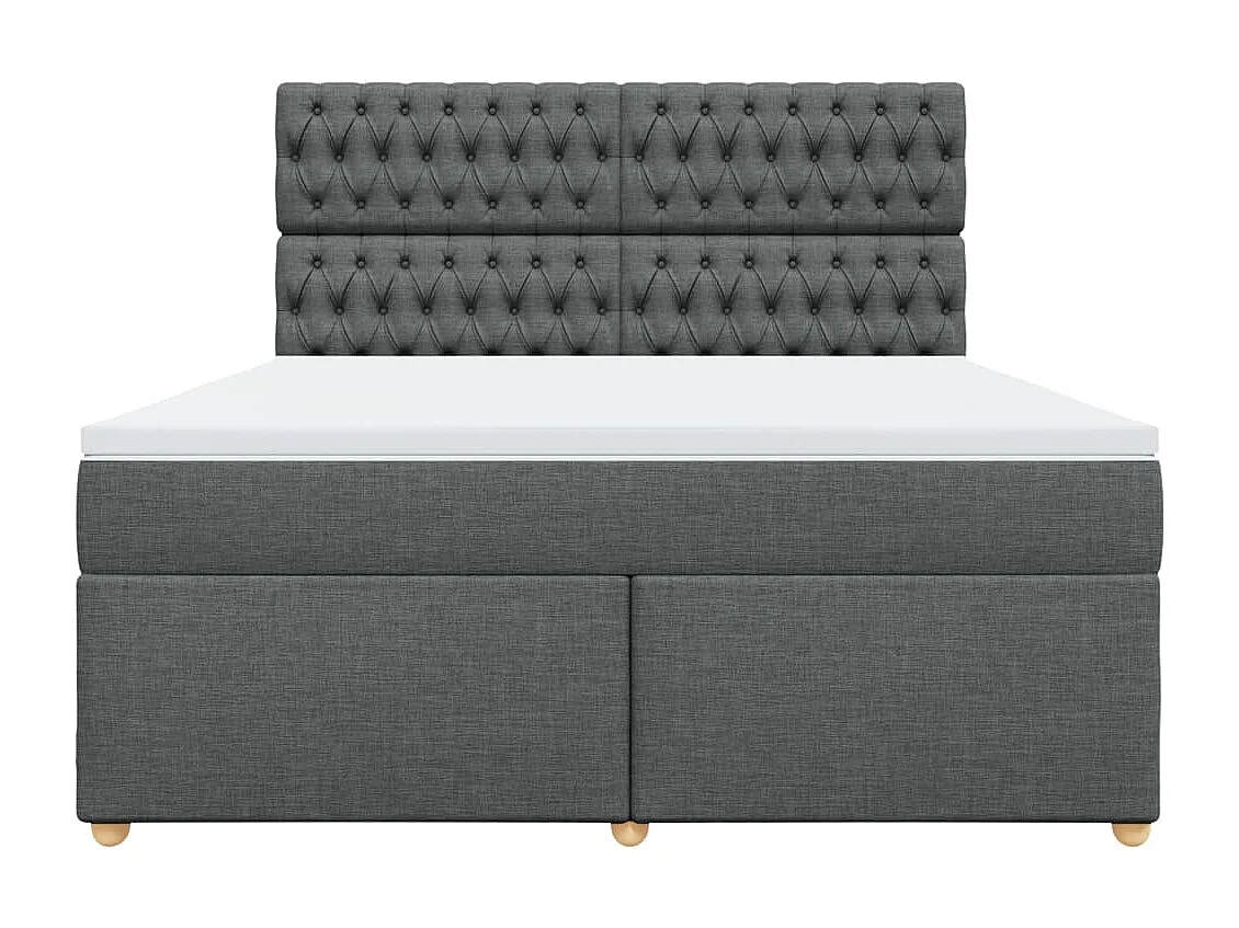 Boxspringbett mit Matratze Dunkelgrau 180x200 cm Stoff