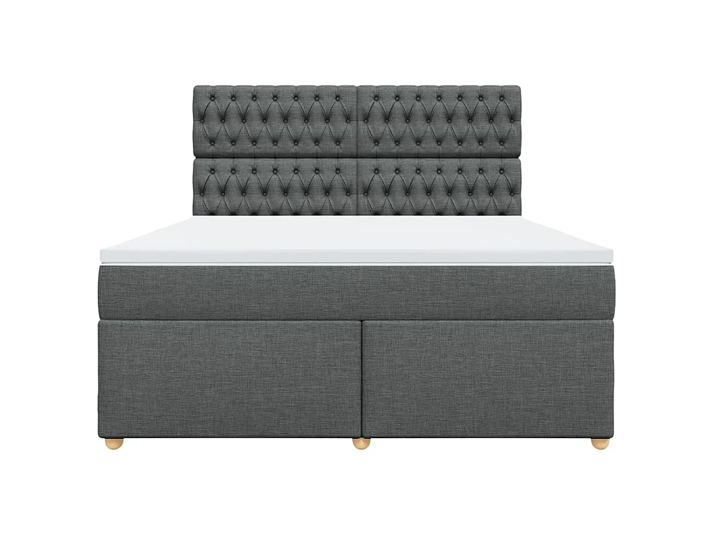 Cama com molas/colchão 180x200 cm tecido cinzento-escuro