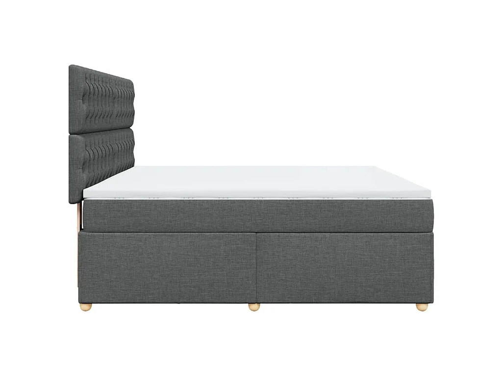 Cama com molas/colchão 180x200 cm tecido cinzento-escuro