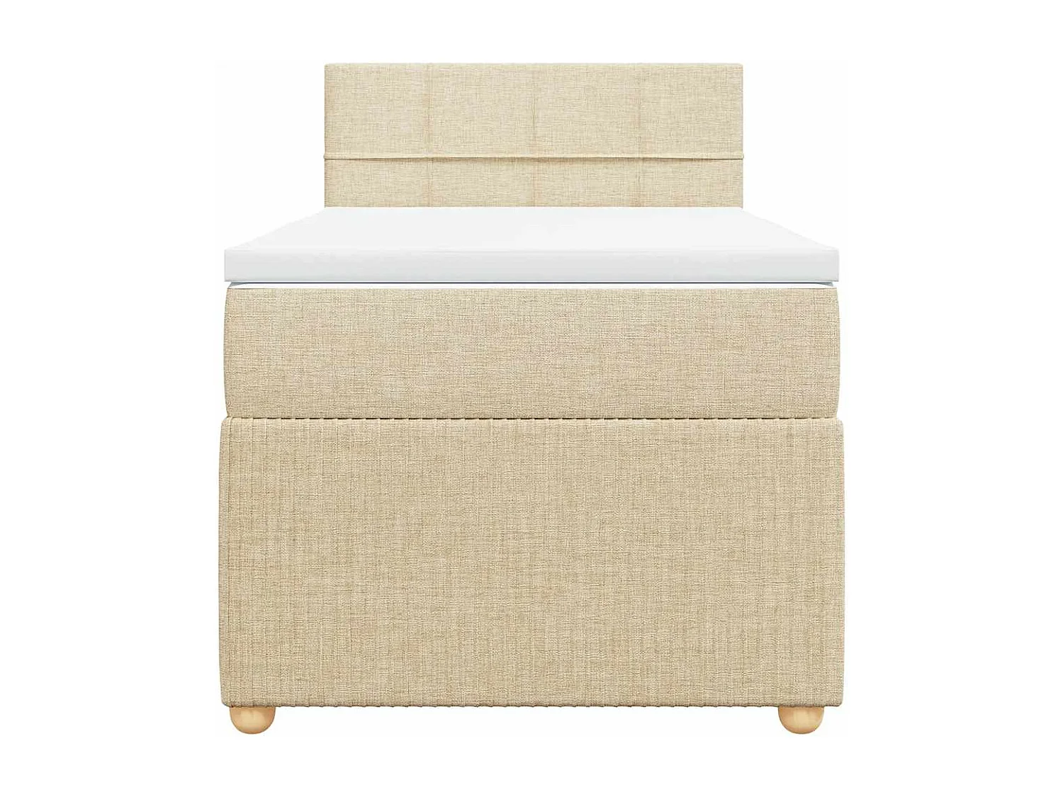 Sommier à lattes de lit et matelas Crème 90x190 cm Tissu