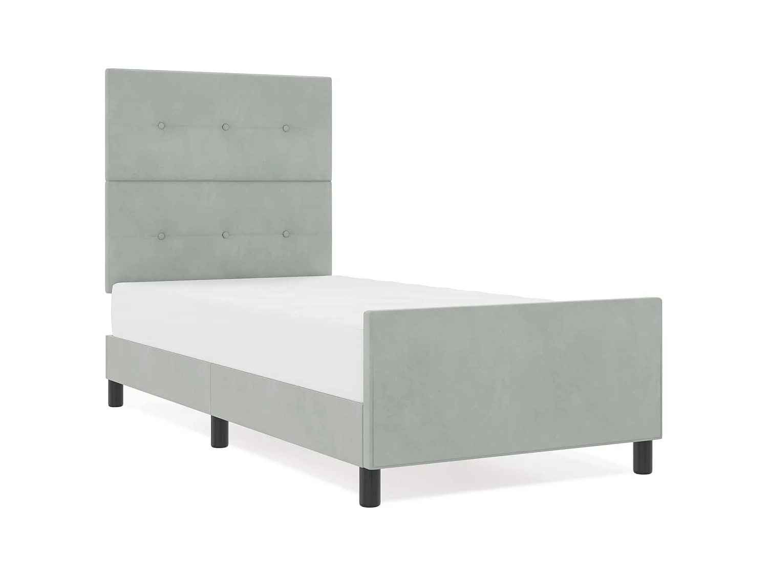 Boxspringbed met hoofdeinde Lichtgrijs 90 x 200 cm Fluweel