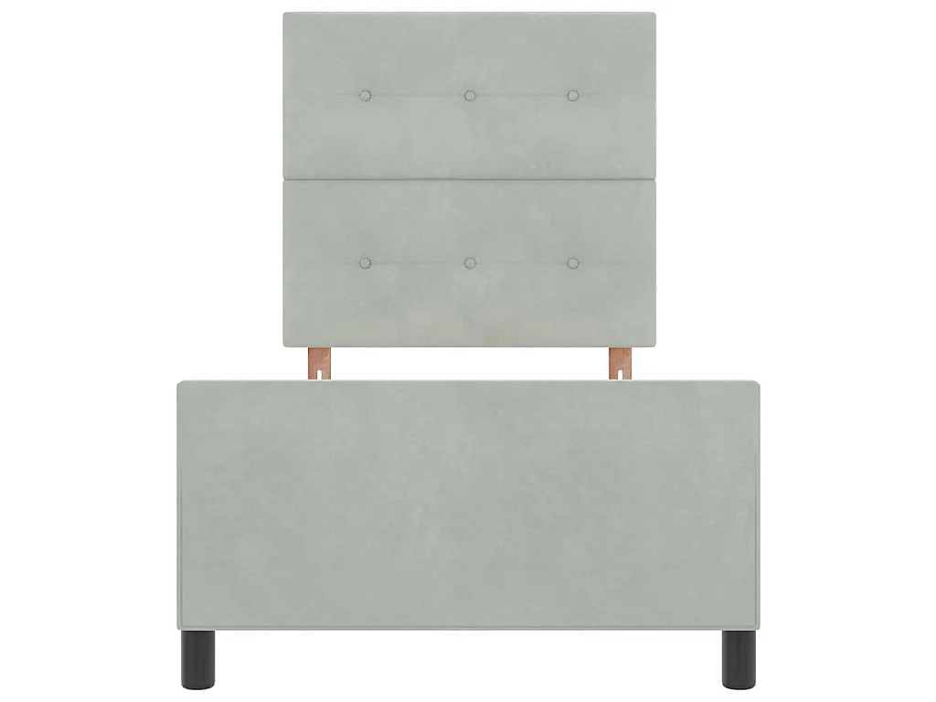 Boxspringbed met hoofdeinde Lichtgrijs 90 x 200 cm Fluweel
