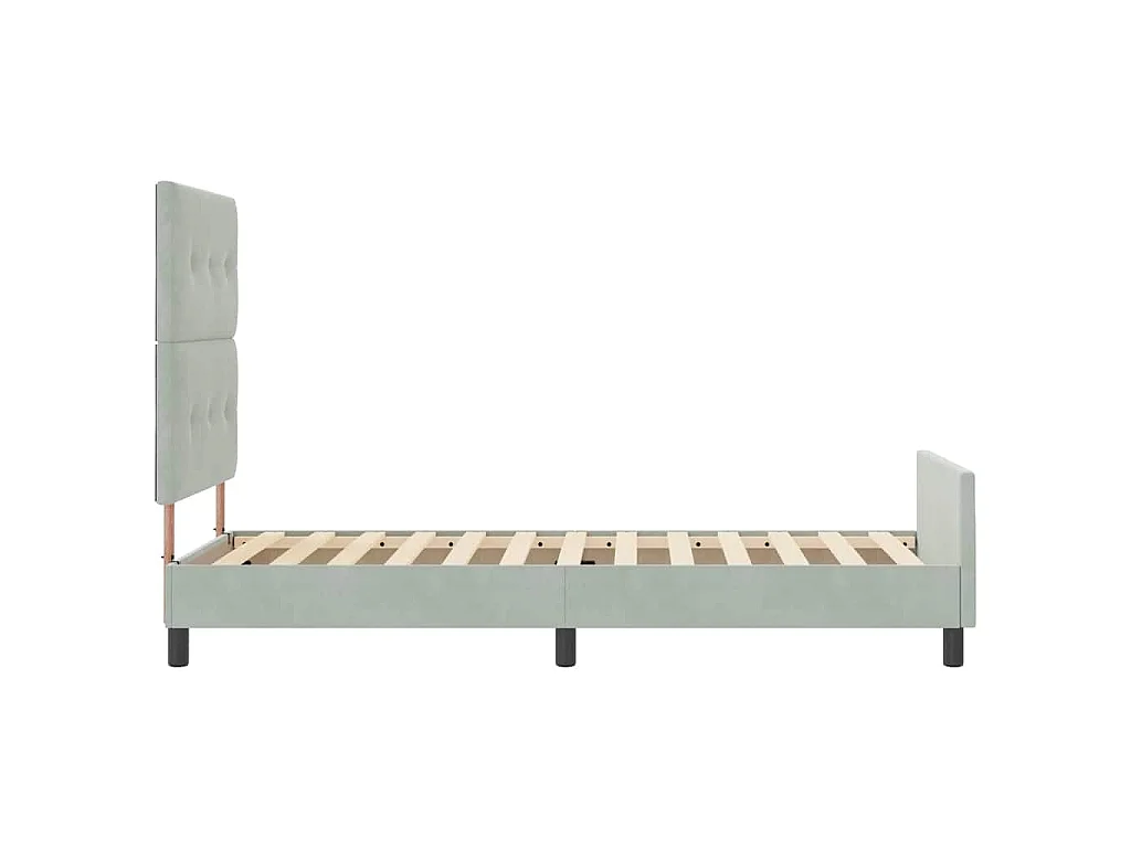 Boxspringbed met hoofdeinde Lichtgrijs 90 x 200 cm Fluweel