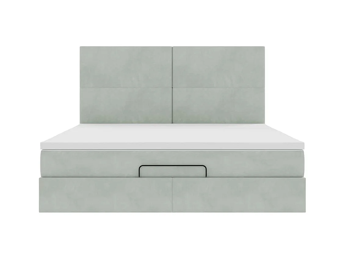 Struttura Letto Pouf con Materassi 160x200 cm in Velluto