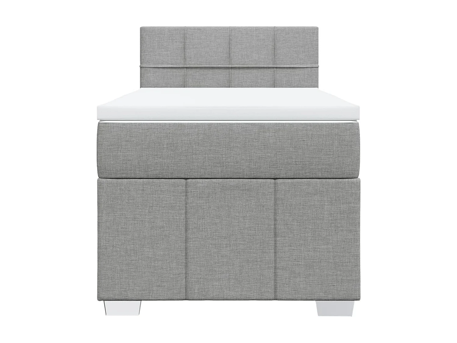 Boxspring met matras stof lichtgrijs 90x200 cm