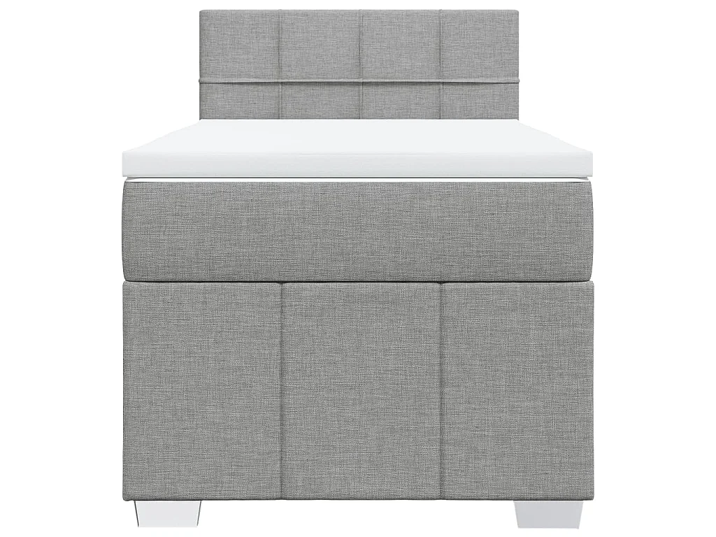 Cama com molas/colchão 90x200 cm tecido cinza-claro