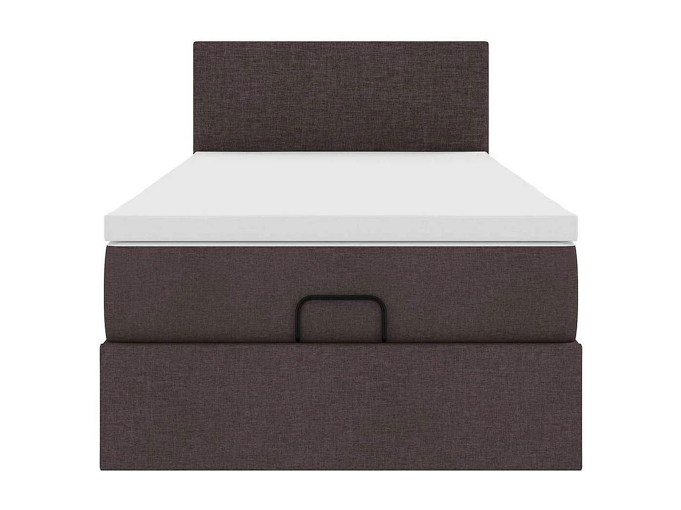 Bed poef met matras en LED's 90x200 cm stof donkerbruin