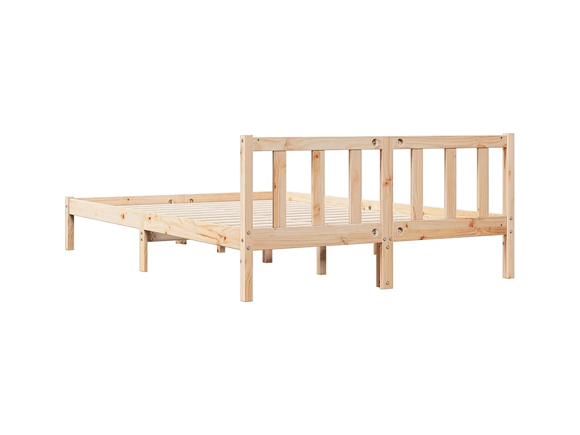 Cadre de lit extra long sans matelas 160x220 cm bois massif pin