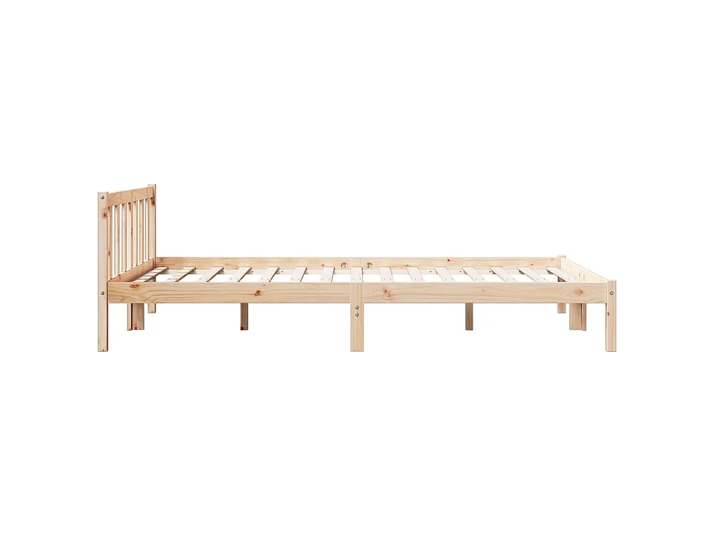 Cadre de lit extra long sans matelas 160x220 cm bois massif pin